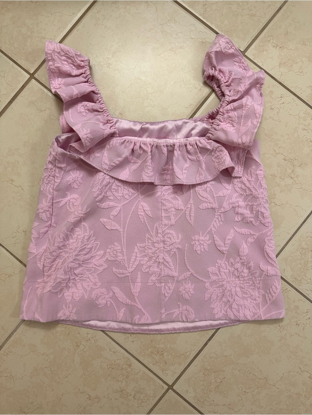 Lilly Pulitzer Lavender Ruffle Square-Neck Tank - Picture 7 of 10
